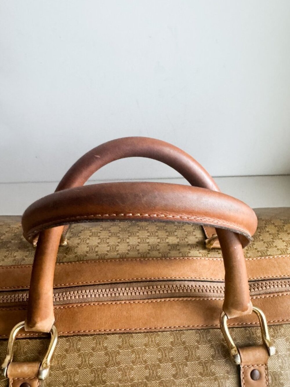 Vintage Celine Coated Canvas Duffle Travel Bag - Picture 7 of 13